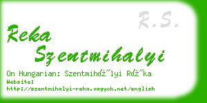 reka szentmihalyi business card